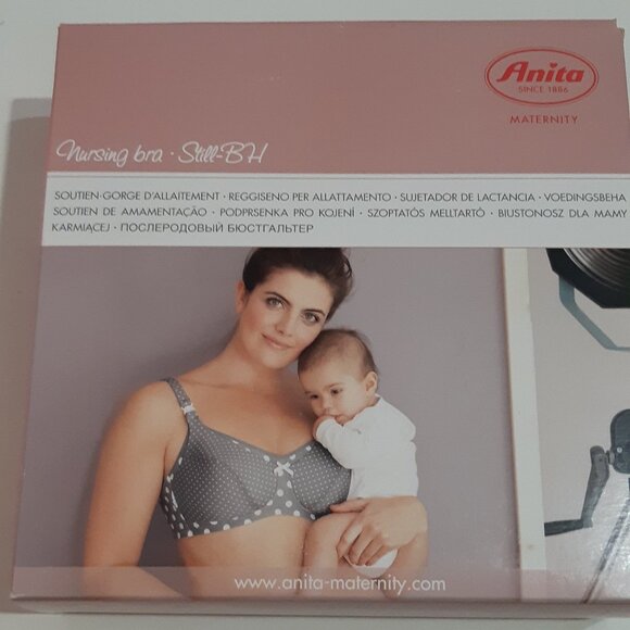 Anita POLKA DOT Nursing Bra 5034 Size 36G Padded Wireless Wide Opening Cups - Picture 2 of 3